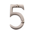 This is an image of a Heritage Brass - Numeral 5 Face Fix 51mm (2") Satin Nickel Finish, c1567-5-sn that is available to order from T.H Wiggans Ironmongery in Kendal.