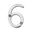 This is an image of a Heritage Brass - Numeral 6 Face Fix 51mm (2") Polished Chrome Finish, c1567-6-pc that is available to order from T.H Wiggans Ironmongery in Kendal.