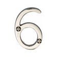 This is an image of a Heritage Brass - Numeral 6 Face Fix 51mm (2") Polished Nickel Finish, c1567-6-pnf that is available to order from T.H Wiggans Ironmongery in Kendal.