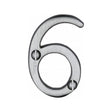 This is an image of a Heritage Brass - Numeral 6 Face Fix 51mm (2") Satin Chrome Finish, c1567-6-sc that is available to order from T.H Wiggans Ironmongery in Kendal.