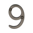 This is an image of a Heritage Brass - Numeral 9 Face Fix 51mm (2") Matt Bronze Finish, c1567-9-mb that is available to order from T.H Wiggans Ironmongery in Kendal.