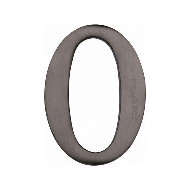 This is an image of a Heritage Brass - Numeral 0 Self Adhesive 51mm (2") Matt Bronze Finish, c1568-0-mb that is available to order from T.H Wiggans Ironmongery in Kendal.