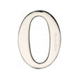 This is an image of a Heritage Brass - Numeral 0 Self Adhesive 51mm (2") Polished Nickel Finish, c1568-0-pnf that is available to order from T.H Wiggans Ironmongery in Kendal.