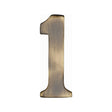 This is an image of a Heritage Brass - Numeral 1 Self Adhesive 51mm (2") Antique Brass Finish, c1568-1-at that is available to order from T.H Wiggans Ironmongery in Kendal.