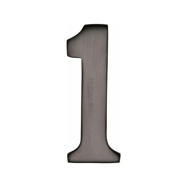 This is an image of a Heritage Brass - Numeral 1 Self Adhesive 51mm (2") Matt Bronze Finish, c1568-1-mb that is available to order from T.H Wiggans Ironmongery in Kendal.