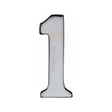 This is an image of a Heritage Brass - Numeral 1 Self Adhesive 51mm (2") Polished Chrome Finish, c1568-1-pc that is available to order from T.H Wiggans Ironmongery in Kendal.