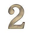 This is an image of a Heritage Brass - Numeral 2 Self Adhesive 51mm (2") Antique Brass Finish, c1568-2-at that is available to order from T.H Wiggans Ironmongery in Kendal.