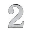 This is an image of a Heritage Brass - Numeral 2 Self Adhesive 51mm (2") Satin Chrome Finish, c1568-2-sc that is available to order from T.H Wiggans Ironmongery in Kendal.
