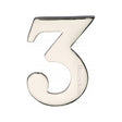 This is an image of a Heritage Brass - Numeral 3 Self Adhesive 51mm (2") Polished Nickel Finish, c1568-3-pnf that is available to order from T.H Wiggans Ironmongery in Kendal.