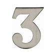 This is an image of a Heritage Brass - Numeral 3 Self Adhesive 51mm (2") Satin Nickel Finish, c1568-3-sn that is available to order from T.H Wiggans Ironmongery in Kendal.
