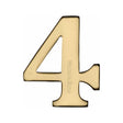 This is an image of a Heritage Brass - Numeral 4 Self Adhesive 51mm (2") Polished Brass Finish, c1568-4-pb that is available to order from T.H Wiggans Ironmongery in Kendal.