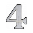 This is an image of a Heritage Brass - Numeral 4 Self Adhesive 51mm (2") Polished Chrome Finish, c1568-4-pc that is available to order from T.H Wiggans Ironmongery in Kendal.