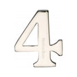 This is an image of a Heritage Brass - Numeral 4 Self Adhesive 51mm (2") Polished Nickel Finish, c1568-4-pnf that is available to order from T.H Wiggans Ironmongery in Kendal.