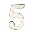 This is an image of a Heritage Brass - Numeral 5 Self Adhesive 51mm (2") Polished Nickel Finish, c1568-5-pnf that is available to order from T.H Wiggans Ironmongery in Kendal.