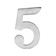 This is an image of a Heritage Brass - Numeral 5 Self Adhesive 51mm (2") Satin Chrome Finish, c1568-5-sc that is available to order from T.H Wiggans Ironmongery in Kendal.