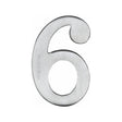 This is an image of a Heritage Brass - Numeral 6 Self Adhesive 51mm (2") Satin Chrome Finish, c1568-6-sc that is available to order from T.H Wiggans Ironmongery in Kendal.