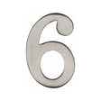 This is an image of a Heritage Brass - Numeral 6 Self Adhesive 51mm (2") Satin Nickel Finish, c1568-6-sn that is available to order from T.H Wiggans Ironmongery in Kendal.