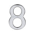 This is an image of a Heritage Brass - Numeral 8 Self Adhesive 51mm (2") Polished Chrome Finish, c1568-8-pc that is available to order from T.H Wiggans Ironmongery in Kendal.