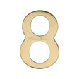 This is an image of a Heritage Brass - Numeral 8 Self Adhesive 51mm (2") Satin Brass Finish, c1568-8-sb that is available to order from T.H Wiggans Ironmongery in Kendal.