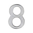 This is an image of a Heritage Brass - Numeral 8 Self Adhesive 51mm (2") Satin Chrome Finish, c1568-8-sc that is available to order from T.H Wiggans Ironmongery in Kendal.