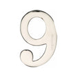 This is an image of a Heritage Brass - Numeral 9 Self Adhesive 51mm (2") Polished Nickel Finish, c1568-9-pnf that is available to order from T.H Wiggans Ironmongery in Kendal.