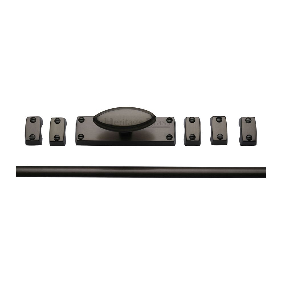 This is an image of a Heritage Brass - Espagnolette Bolt Matt Bronze Finish, c1688-mb that is available to order from T.H Wiggans Ironmongery in Kendal.