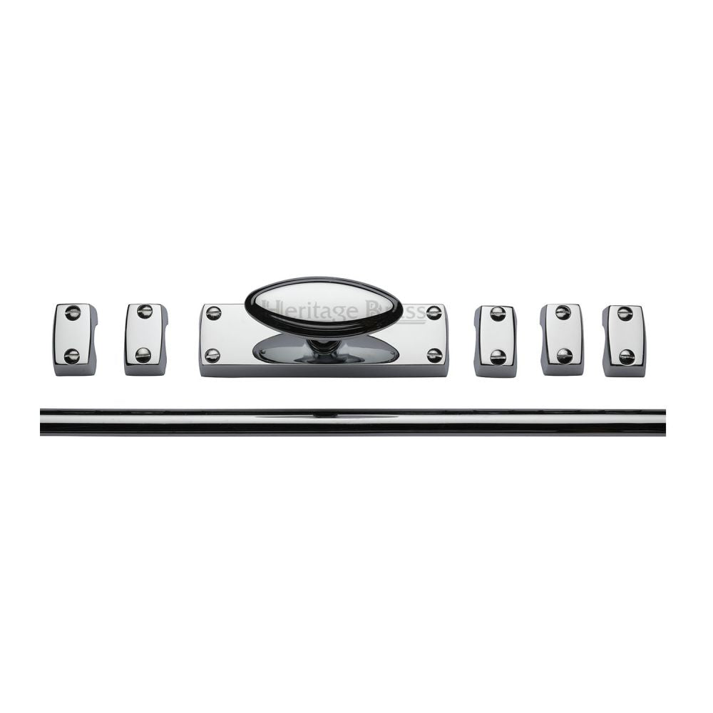 This is an image of a Heritage Brass - Espagnolette Bolt Polished Chrome Finish, c1688-pc that is available to order from T.H Wiggans Ironmongery in Kendal.
