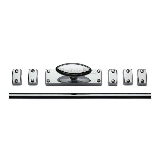 This is an image of a Heritage Brass - Espagnolette Bolt Polished Chrome Finish, c1688-pc that is available to order from T.H Wiggans Ironmongery in Kendal.
