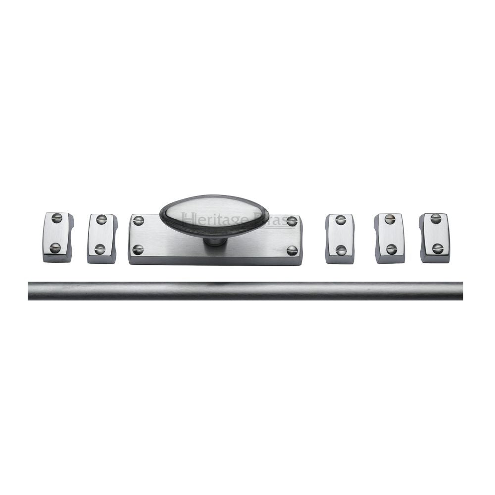 This is an image of a Heritage Brass - Espagnolette Bolt Satin Chrome Finish, c1688-sc that is available to order from T.H Wiggans Ironmongery in Kendal.