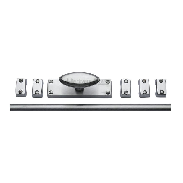 This is an image of a Heritage Brass - Espagnolette Bolt Satin Chrome Finish, c1688-sc that is available to order from T.H Wiggans Ironmongery in Kendal.