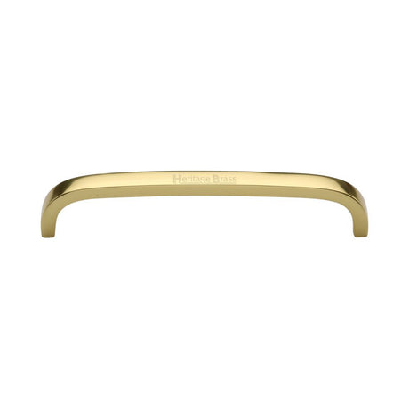 This is an image of a Heritage Brass - Cabinet Pull D Shaped 152mm CTC Polished Brass Finish, c1800-152-pb that is available to order from T.H Wiggans Ironmongery in Kendal.