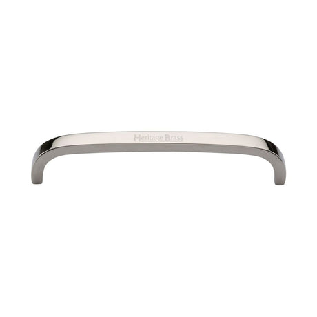 This is an image of a Heritage Brass - Cabinet Pull D Shaped 152mm CTC Polished Nickel Finish, c1800-152-pnf that is available to order from T.H Wiggans Ironmongery in Kendal.