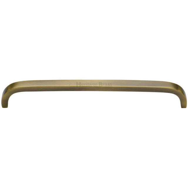 This is an image of a Heritage Brass - Cabinet Pull D Shaped 203mm CTC Antique Brass Finish, c1800-203-at that is available to order from T.H Wiggans Ironmongery in Kendal.