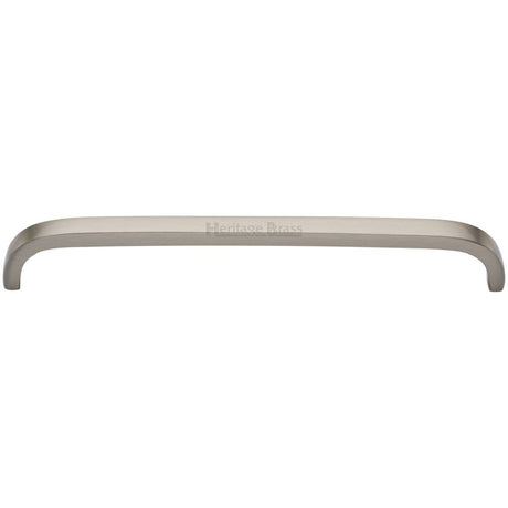 This is an image of a Heritage Brass - Cabinet Pull D Shaped 203mm CTC Satin Nickel Finish, c1800-203-sn that is available to order from T.H Wiggans Ironmongery in Kendal.