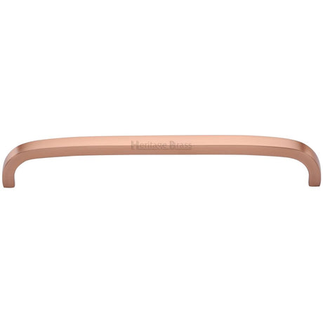 This is an image of a Heritage Brass - Cabinet Pull D Shaped 203mm CTC Satin Rose Gold Finish, c1800-203-srg that is available to order from T.H Wiggans Ironmongery in Kendal.
