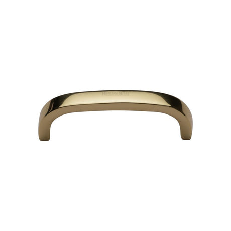 This is an image of a Heritage Brass - Cabinet Pull D Shaped 89mm CTC Polished Brass Finish, c1800-89-pb that is available to order from T.H Wiggans Ironmongery in Kendal.