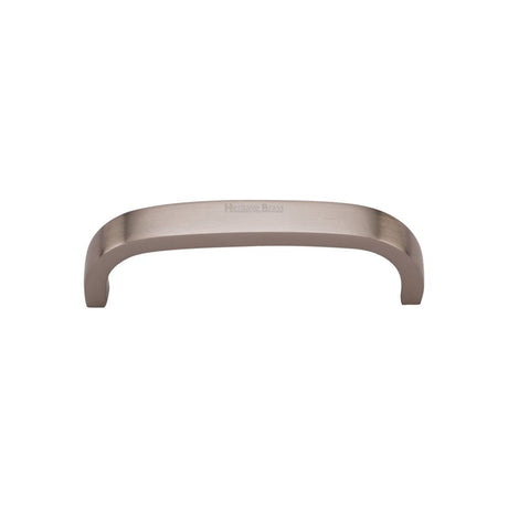 This is an image of a Heritage Brass - Cabinet Pull D Shaped 89mm CTC Satin Nickel Finish, c1800-89-sn that is available to order from T.H Wiggans Ironmongery in Kendal.