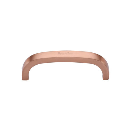 This is an image of a Heritage Brass - Cabinet Pull D Shaped 89mm CTC Satin Rose Gold Finish, c1800-89-srg that is available to order from T.H Wiggans Ironmongery in Kendal.