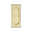 This is an image of a Heritage Brass - Flush Pull Handle 105mm Satin Brass Finish, c1850-105-sb that is available to order from T.H Wiggans Ironmongery in Kendal.