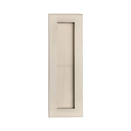 This is an image of a Heritage Brass - Rectangular Flush Pull 175 x 58mm Satin Nickel Finish, c1855-175-sn that is available to order from T.H Wiggans Ironmongery in Kendal.