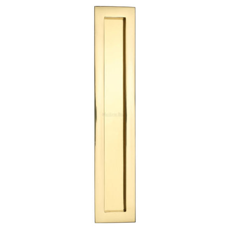 This is an image of a Heritage Brass - Rectangular Flush Pull 300 x 58mm Polished Brass Finish, c1855-300-pb that is available to order from T.H Wiggans Ironmongery in Kendal.