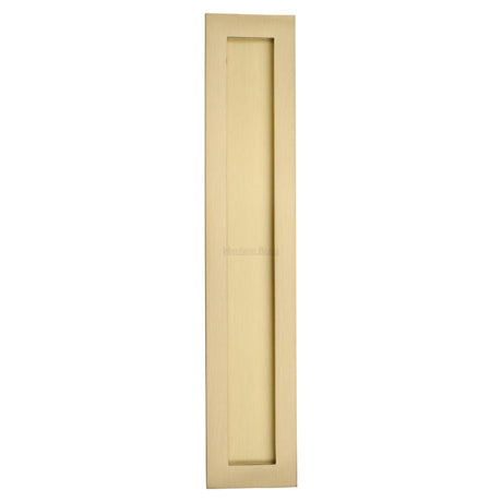 This is an image of a Heritage Brass - Rectangular Flush Pull 300 x 58mm Satin Brass Finish, c1855-300-sb that is available to order from T.H Wiggans Ironmongery in Kendal.