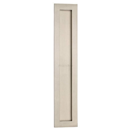 This is an image of a Heritage Brass - Rectangular Flush Pull 300 x 58mm Satin Nickel Finish, c1855-300-sn that is available to order from T.H Wiggans Ironmongery in Kendal.