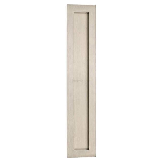 This is an image of a Heritage Brass - Rectangular Flush Pull 300 x 58mm Satin Nickel Finish, c1855-300-sn that is available to order from T.H Wiggans Ironmongery in Kendal.