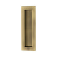 This is an image of a Heritage Brass - Reeded Rectangular Flush Pull 175 x 58mm Antique Brass Finish, c1865-175-at that is available to order from T.H Wiggans Ironmongery in Kendal.