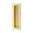 This is an image of a Heritage Brass - Reeded Rectangular Flush Pull 175 x 58mm Polished Brass Finish, c1865-175-pb that is available to order from T.H Wiggans Ironmongery in Kendal.