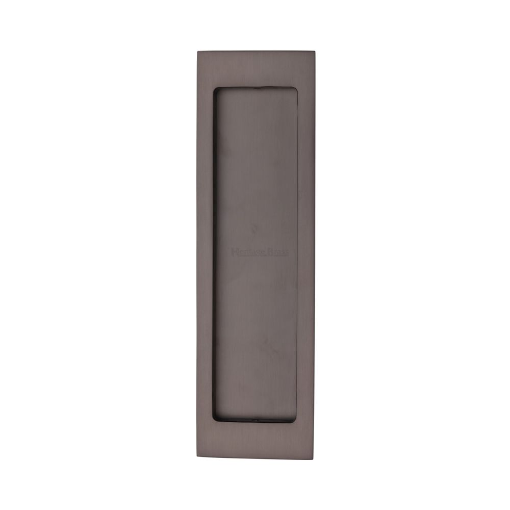 This is an image of a Heritage Brass - Flush Pull 197mm Matt Bronze Finish, c1872-mb that is available to order from T.H Wiggans Ironmongery in Kendal.