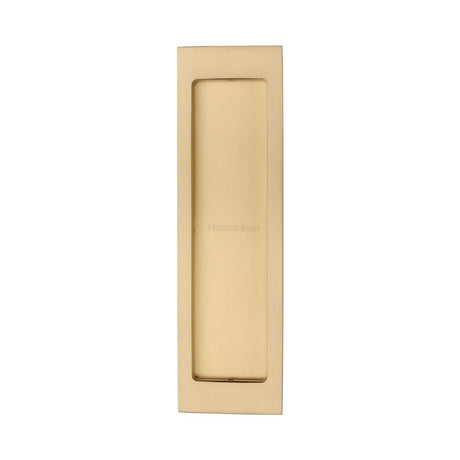 This is an image of a Heritage Brass - Flush Pull 197mm Satin Brass Finish, c1872-sb that is available to order from T.H Wiggans Ironmongery in Kendal.