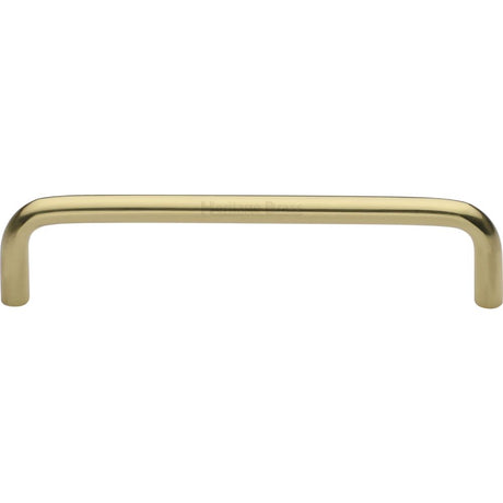 This is an image of a Heritage Brass - Cabinet Pull Wire Design 128mm CTC Polished Brass Finish, c2155-128-pb that is available to order from T.H Wiggans Ironmongery in Kendal.