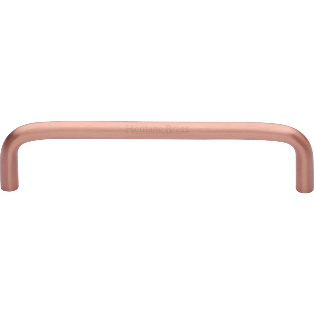This is an image of a Heritage Brass - Cabinet Pull Wire Design 128mm CTC Satin Rose Gold Finish, c2155-128-srg that is available to order from T.H Wiggans Ironmongery in Kendal.